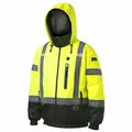 Pioneer Hi-Vis, Waterproof, Nano Tech Heated Safety Bomber Jacket, Black, XL V1210160U-XL